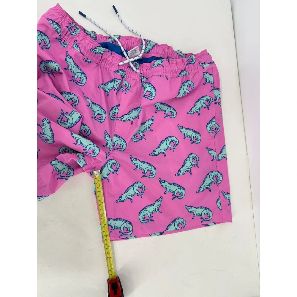 Member's Mark Mens Resort Swim Trunks Pink Alligator Print Sz L‎